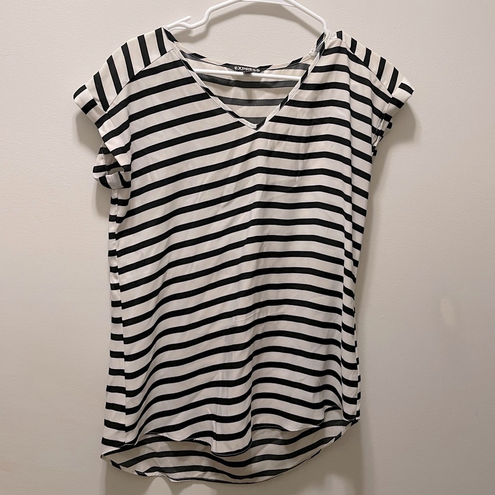 Express B&W Striped Blouse